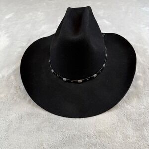 Bailey Roswell Black Wool Felt Western Cowboy Hat Size 7 1/4 Made in USA